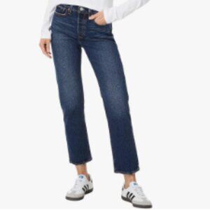 Levi's Women's Premium Wedgie Jeans Size 24 Straight Leg Dark Wash Button Fly